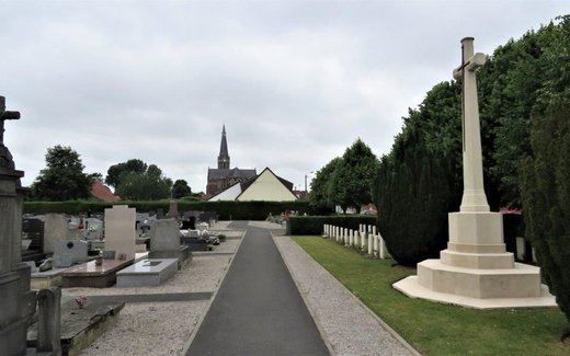 Ansicht der Kriegsgräberstätte La Gorgue (Communal Cemetery)