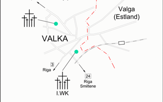 Ansicht der Kriegsgräberstätte Valka (2.WK)