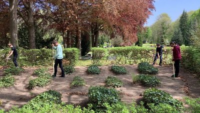 Friedhof Gadebusch - Pflegeeinsatz Schüler Gymnasium Gadebusch