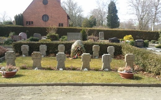 Ansicht der Kriegsgräberstätte Ganderkesee - Bookholzberg, Ev.- luth. Friedhof