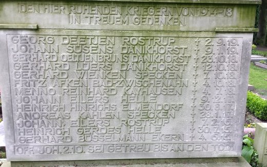Ansicht der Kriegsgräberstätte Bad Zwischenahn, Alter Ev.- luth. Friedhof