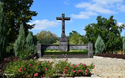 Ansicht der Kriegsgräberstätte Pachten, Zivilfriedhof