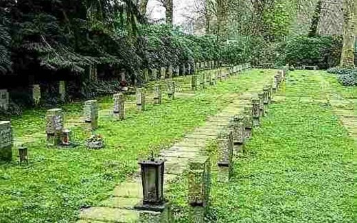 Ansicht der Kriegsgräberstätte Alsdorf-Nordfriedhof