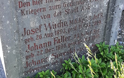 Ansicht der Kriegsgräberstätte Aub,Städt.Fdh.